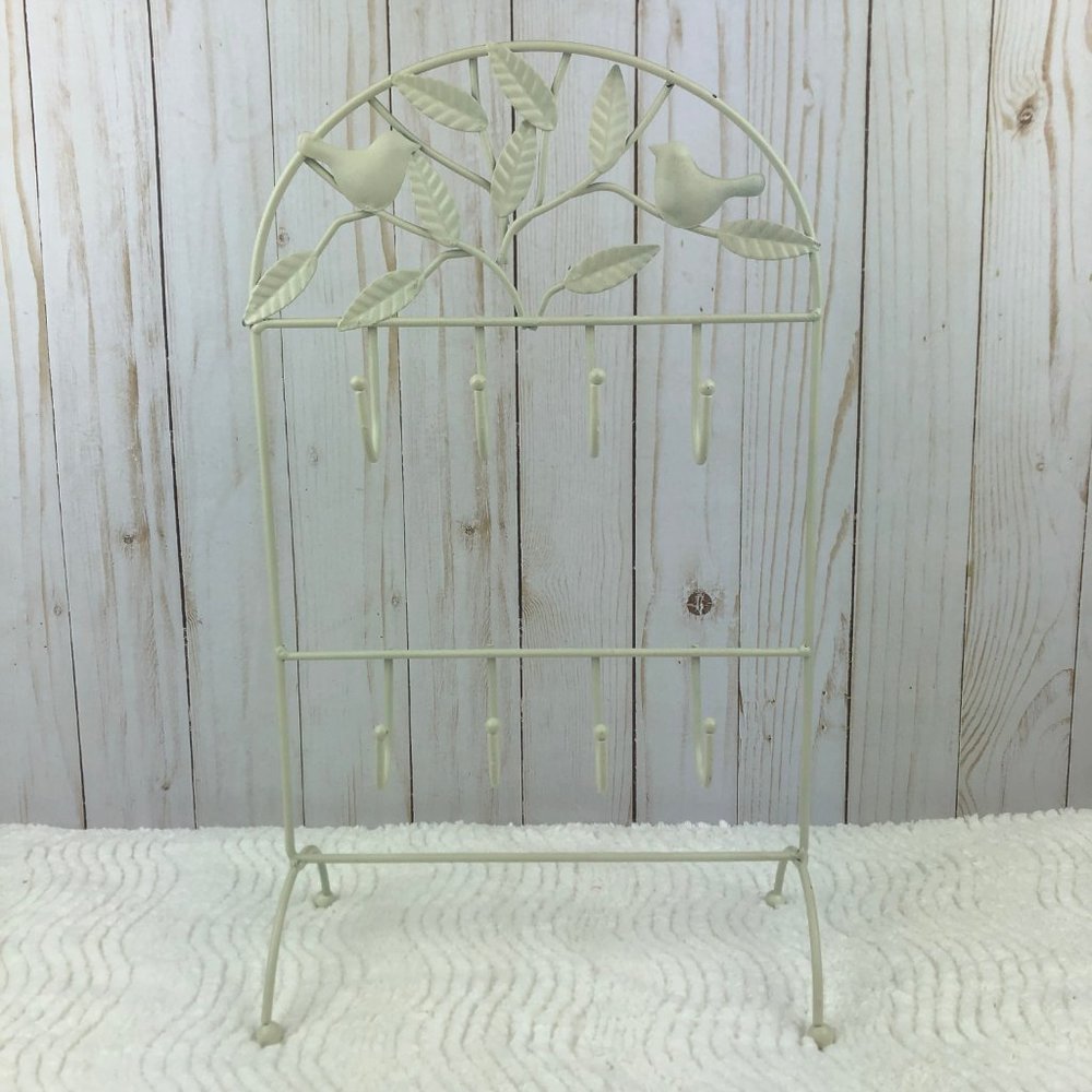 Jewelry Organizer White Shabby Metal Farmhouse